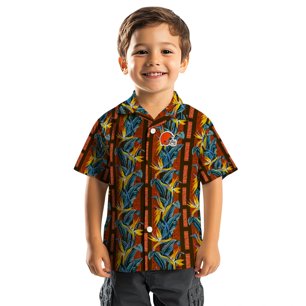 Cleveland Browns Hawaiian Shirt - Paradise Vines cleveland browns paradise vines brown hawaiian shirts top rated