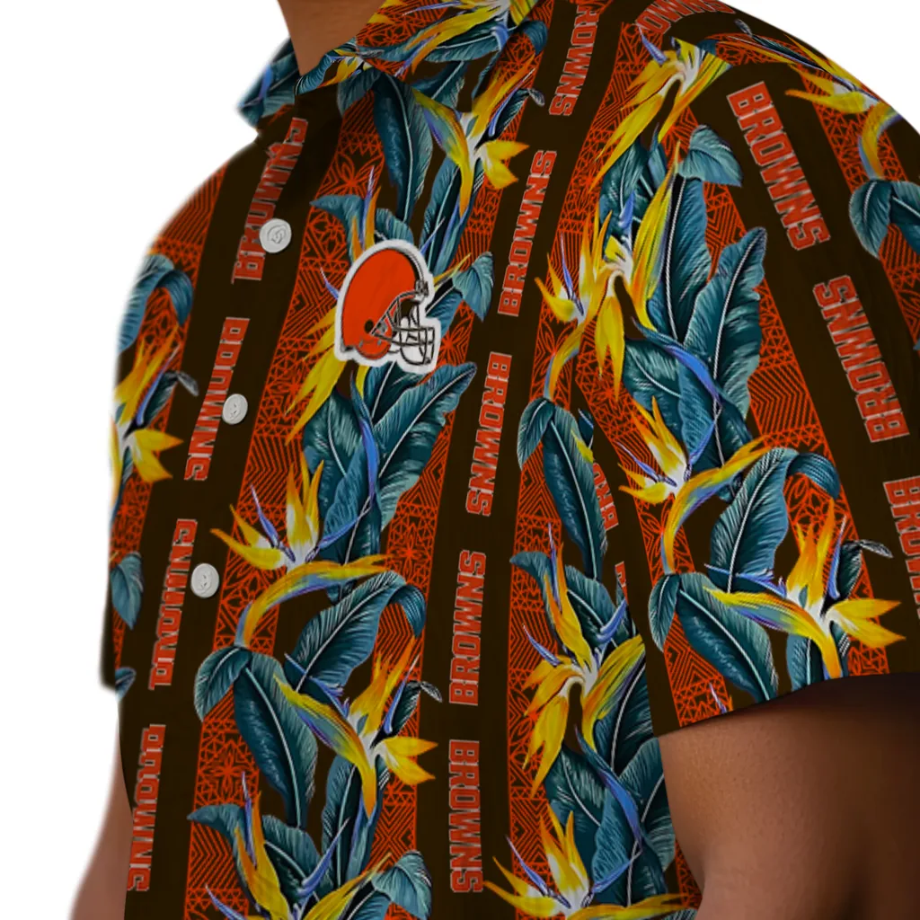 Cleveland Browns Hawaiian Shirt - Paradise Vines cleveland browns paradise vines brown hawaiian shirts trendy
