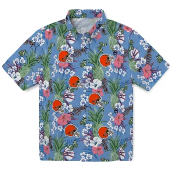 cleveland browns pineapple bouquet best sky blue hawaiian shirts best selling