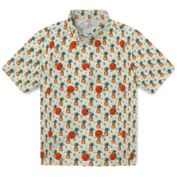 cleveland browns pineapple delight beige hawaiian shirts best selling