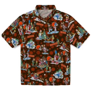 cleveland browns simpsons christmas brown hawaiian shirts best selling
