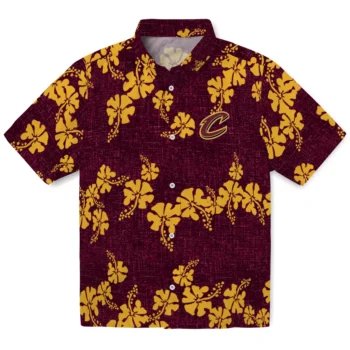 cleveland cavaliers hibiscus petals wine hawaiian shirts best selling