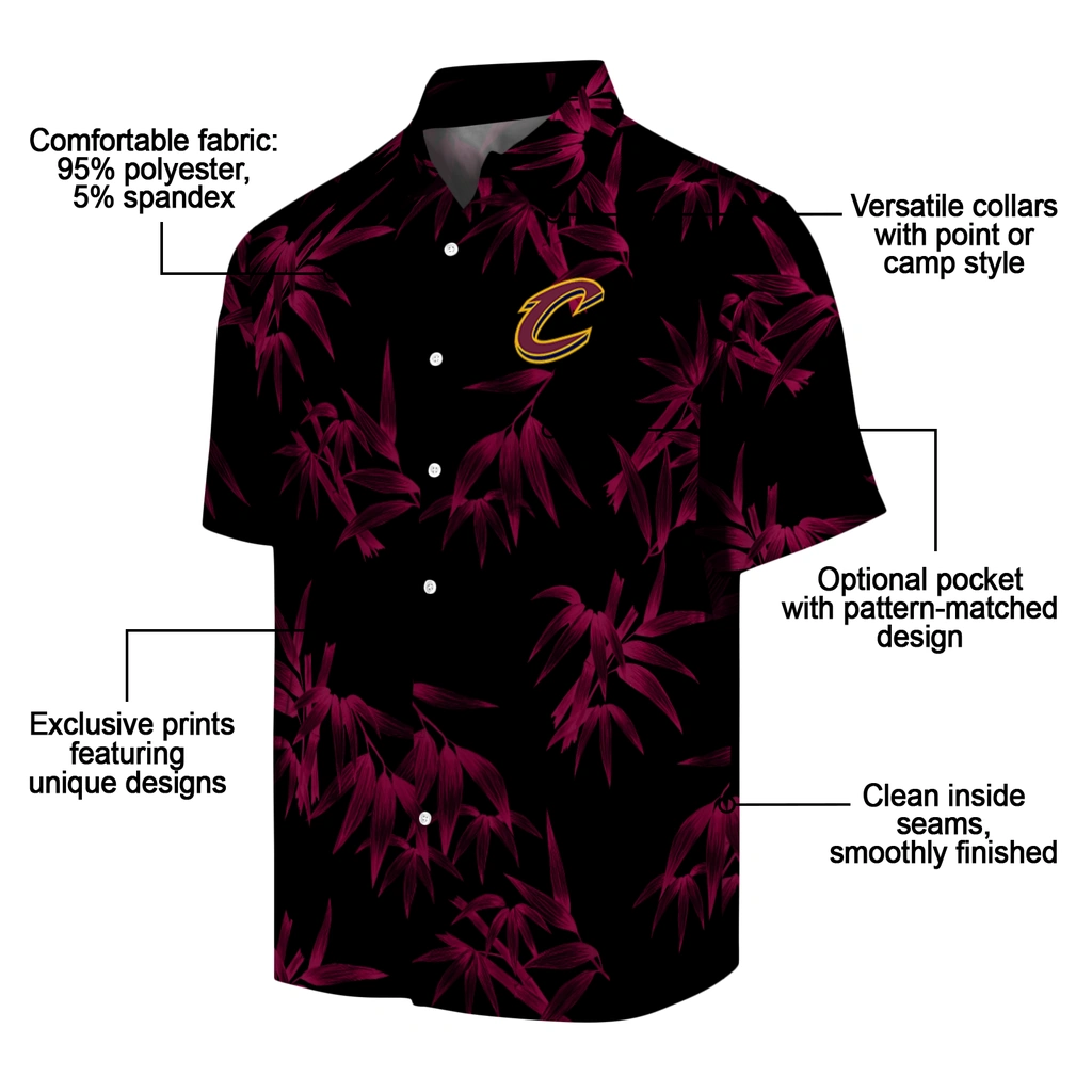 Cleveland Cavaliers Hawaiian Shirt - Bamboo Branches cleveland cavaliers bamboo branches wine black hawaiian shirts new arrival