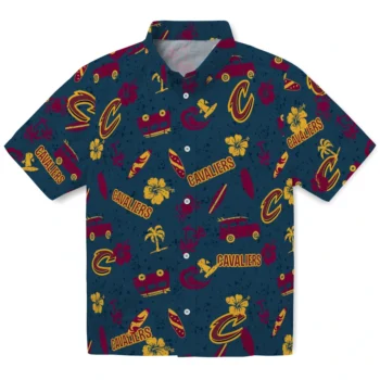 cleveland cavaliers beach vibe navy hawaiian shirts best selling