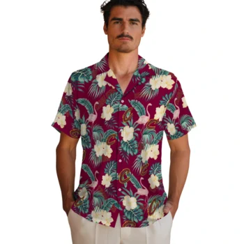 cleveland cavaliers flamingo palms wine hawaiian shirts fashion forward