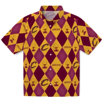 cleveland cavaliers balloon plaid wine hawaiian shirts best selling