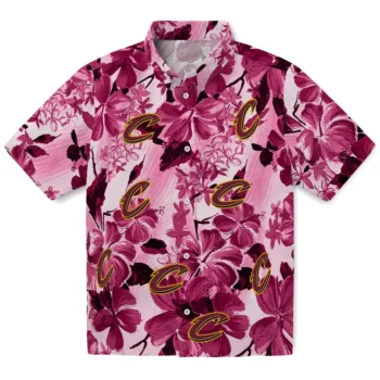 cleveland cavaliers hibiscus arrangement wine hawaiian shirts best selling