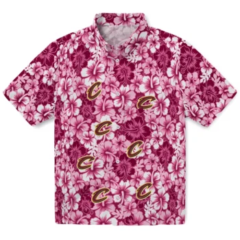 cleveland cavaliers hibiscus blooms wine hawaiian shirts best selling