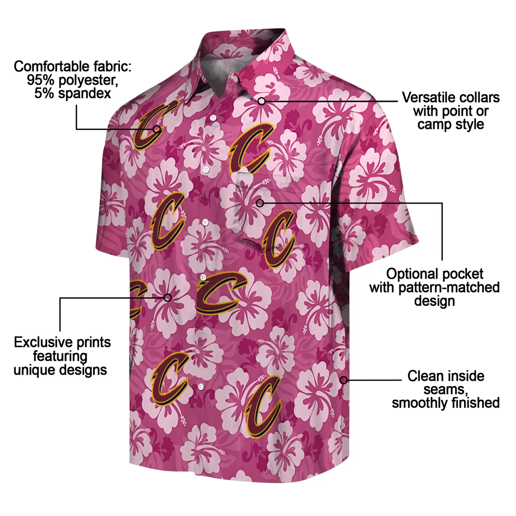 Cleveland Cavaliers Hawaiian Shirt - Hibiscus Cluster cleveland cavaliers hibiscus cluster wine hawaiian shirts new arrival