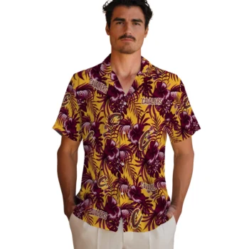 cleveland cavaliers hibiscus exotic wine hawaiian shirts fashion forward