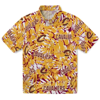 cleveland cavaliers hibiscus overlay hawaiian shirts best selling