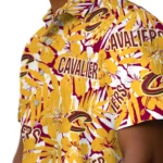 Cleveland Cavaliers Hawaiian Shirt – Hibiscus Overlay