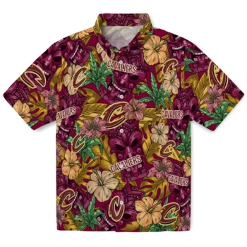 cleveland cavaliers tiki jungle wine hawaiian shirts best selling