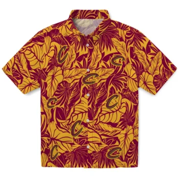 cleveland cavaliers monstera layer wine hawaiian shirts best selling