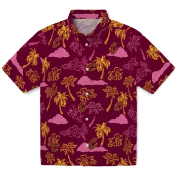 cleveland cavaliers palm and clouds wine hawaiian shirts best selling
