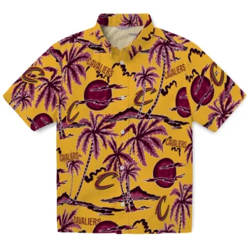 cleveland cavaliers palm sunset hawaiian shirts best selling