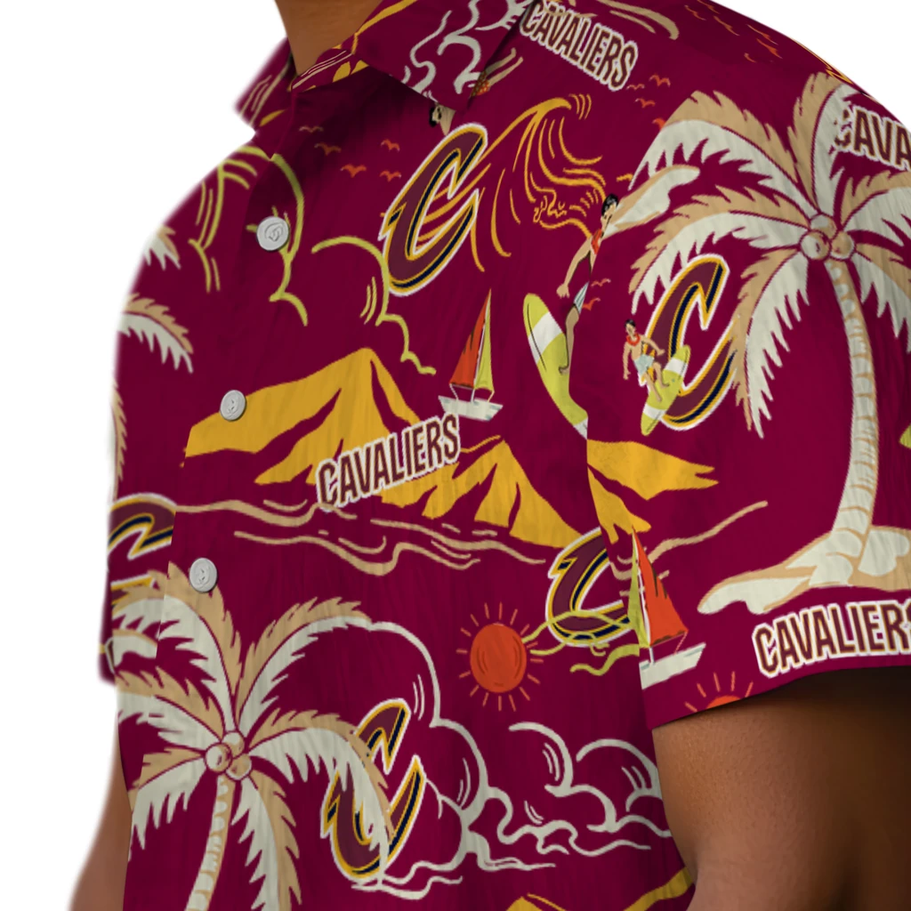 Cleveland Cavaliers Hawaiian Shirt - Palm Tree Island cleveland cavaliers palm tree island wine hawaiian shirts trendy