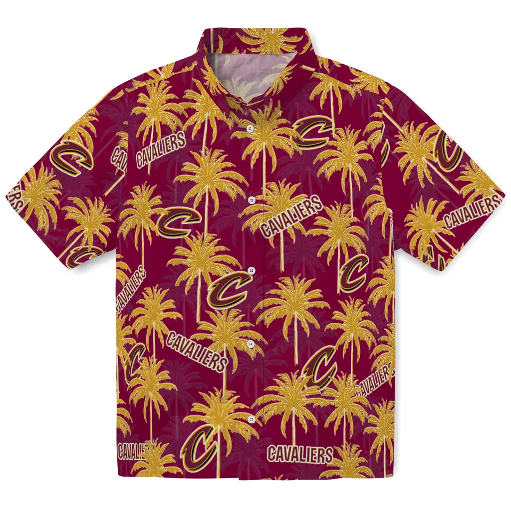 Cleveland Cavaliers Hawaiian Shirt - Palm Tree Motif cleveland cavaliers palm grove wine hawaiian shirts best selling