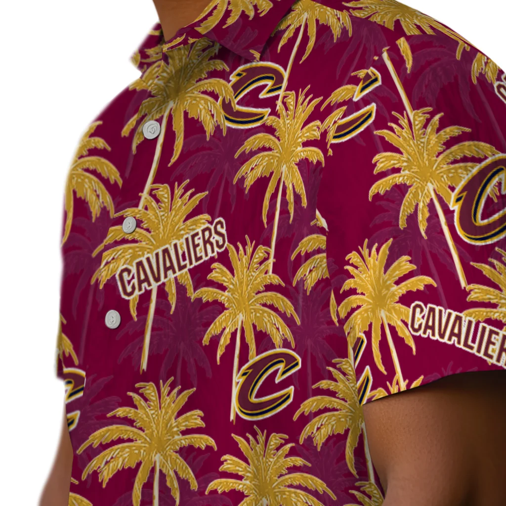 Cleveland Cavaliers Hawaiian Shirt - Palm Tree Motif cleveland cavaliers palm grove wine hawaiian shirts trendy