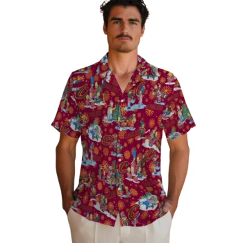 cleveland cavaliers simpsons christmas wine hawaiian shirts fashion forward