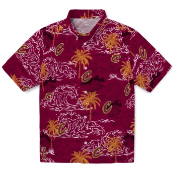 cleveland cavaliers wave palm wine hawaiian shirts best selling