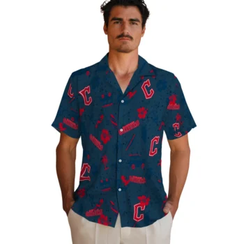 cleveland guardians beach vibe navy hawaiian shirts fashion forward