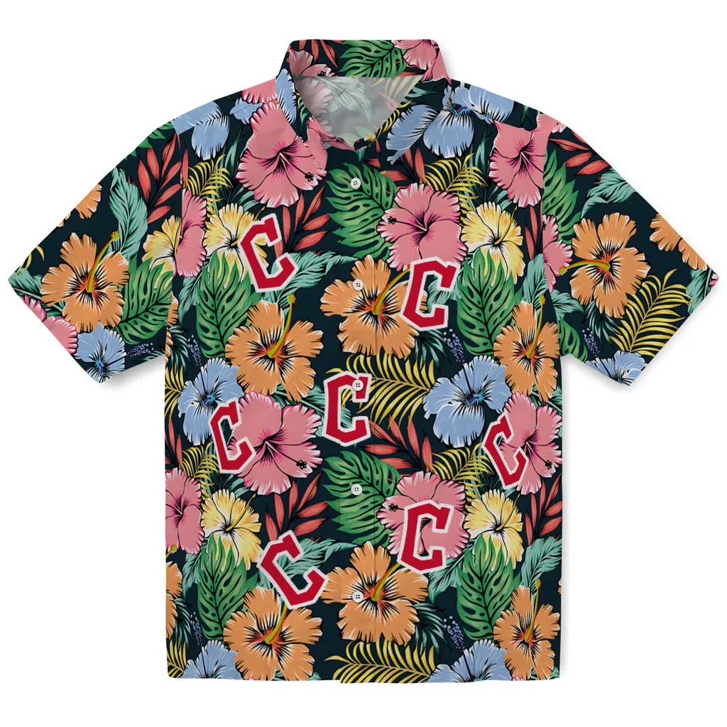 Cleveland Guardians Hawaiian Shirt - Brilliant Hibiscus Garden cleveland guardians brilliant hibiscus garden hawaiian shirts best selling