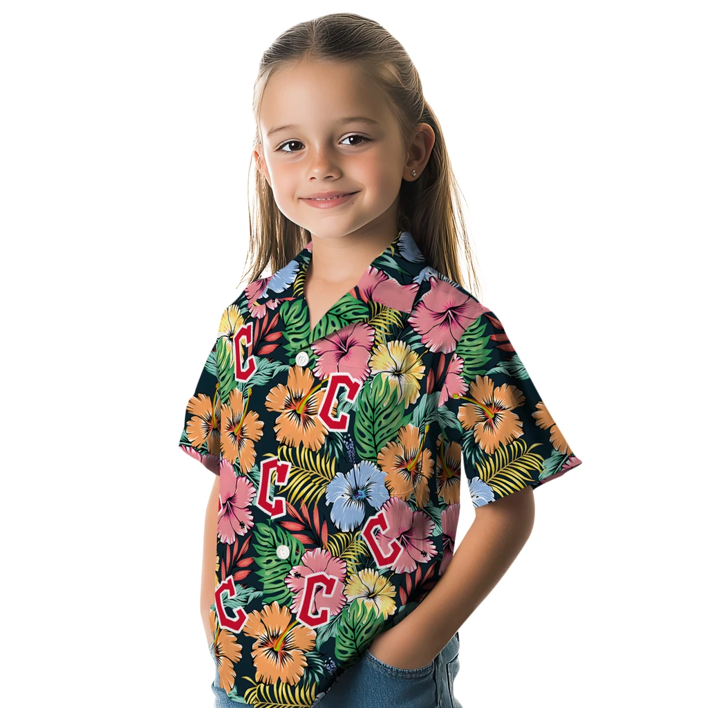 Cleveland Guardians Hawaiian Shirt - Brilliant Hibiscus Garden cleveland guardians brilliant hibiscus garden hawaiian shirts premium grade