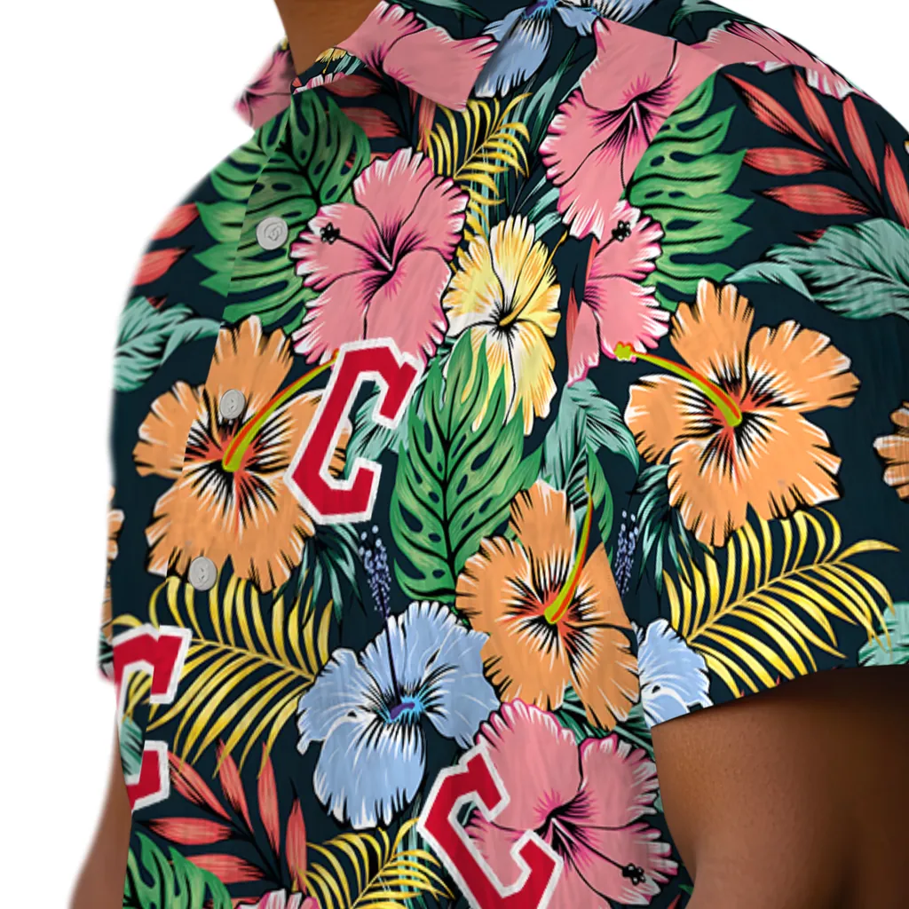 Cleveland Guardians Hawaiian Shirt - Brilliant Hibiscus Garden cleveland guardians brilliant hibiscus garden hawaiian shirts trendy
