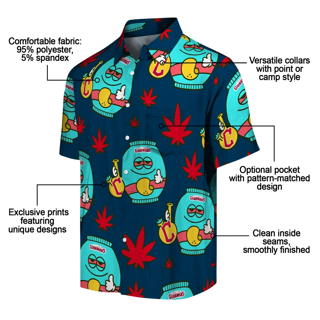 Cleveland Guardians Hawaiian Shirt - Chill Vibe cleveland guardians bong smile navy blue hawaiian shirts new arrival