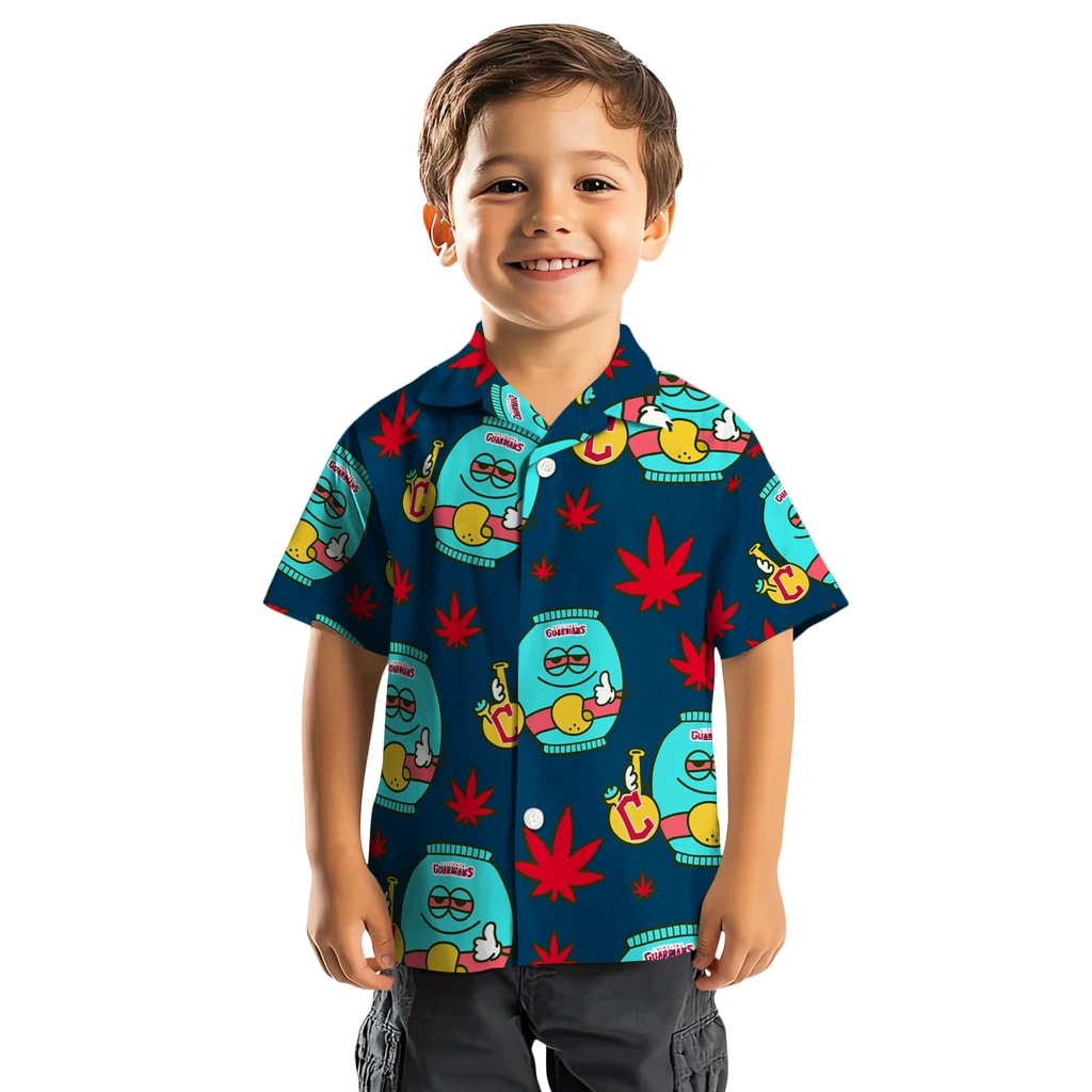 Cleveland Guardians Hawaiian Shirt - Chill Vibe cleveland guardians bong smile navy blue hawaiian shirts top rated