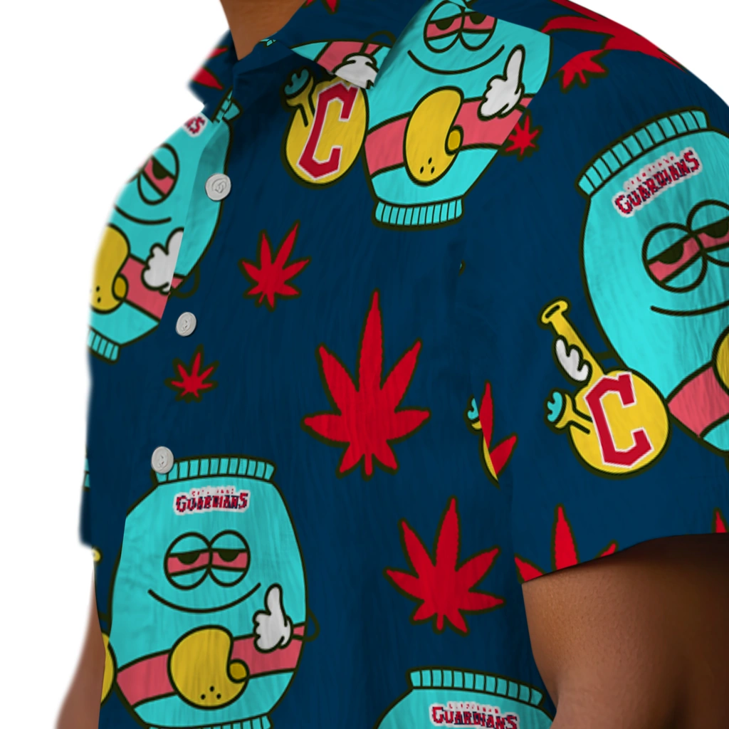 Cleveland Guardians Hawaiian Shirt - Chill Vibe cleveland guardians bong smile navy blue hawaiian shirts trendy