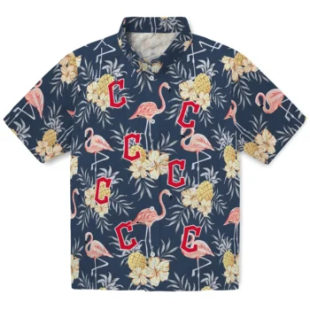 cleveland guardians flamingo hibiscus navy hawaiian shirts best selling