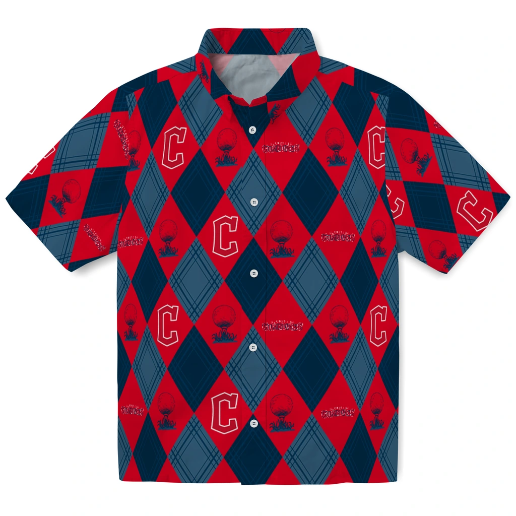 Cleveland Guardians Hawaiian Shirt - Golfing Plaid cleveland guardians balloon plaid navy blue hawaiian shirts best selling