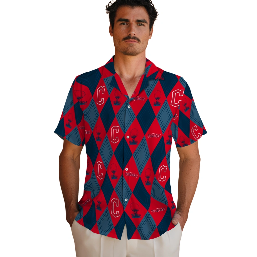 Cleveland Guardians Hawaiian Shirt - Golfing Plaid cleveland guardians balloon plaid navy blue hawaiian shirts fashion forward
