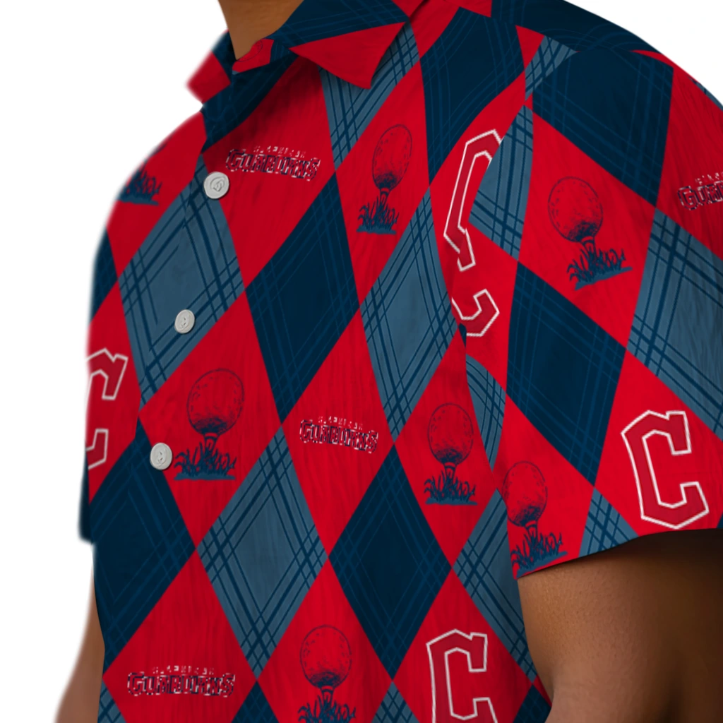 Cleveland Guardians Hawaiian Shirt - Golfing Plaid cleveland guardians balloon plaid navy blue hawaiian shirts trendy