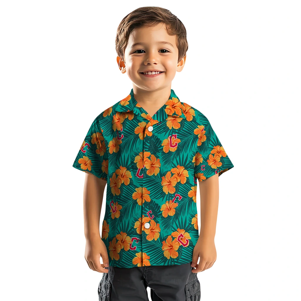 Cleveland Guardians Hawaiian Shirt - Hibiscus and Palm Leaves cleveland guardians hibiscus escape green hawaiian shirts top rated