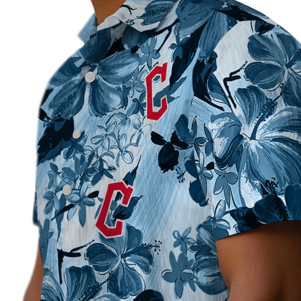 Cleveland Guardians Hawaiian Shirt - Hibiscus Arrangement cleveland guardians hibiscus arrangement navy blue hawaiian shirts trendy