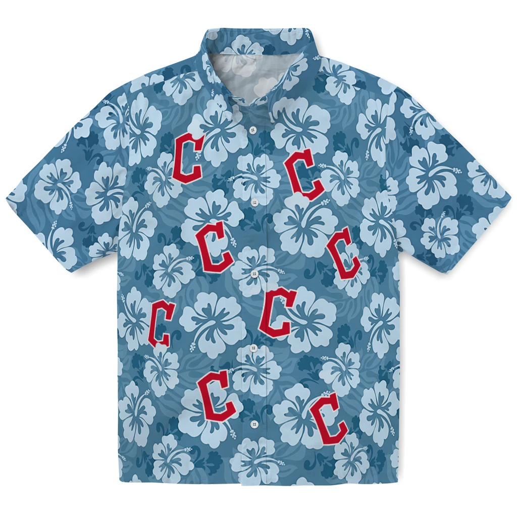 Cleveland Guardians Hawaiian Shirt - Hibiscus Cluster cleveland guardians hibiscus cluster navy blue hawaiian shirts best selling