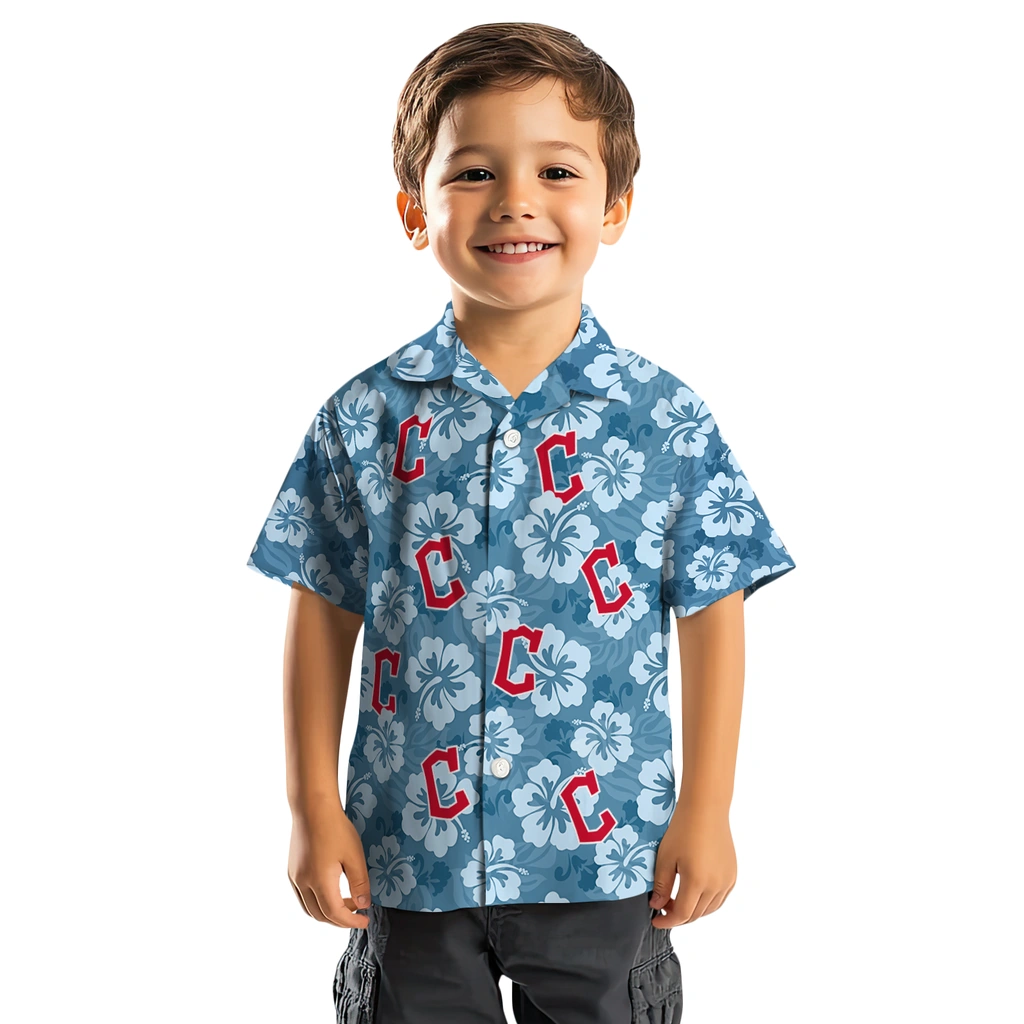 Cleveland Guardians Hawaiian Shirt - Hibiscus Cluster cleveland guardians hibiscus cluster navy blue hawaiian shirts top rated
