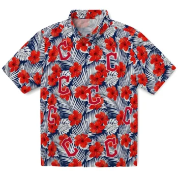 cleveland guardians hibiscus fiesta red royal blue hawaiian shirts best selling