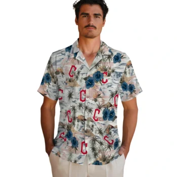 cleveland guardians hibiscus seaside white hawaiian shirts fashion forward