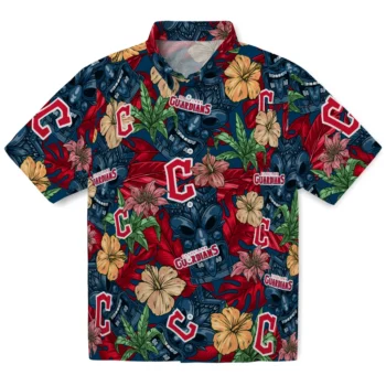 cleveland guardians tiki jungle navy blue hawaiian shirts best selling