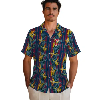 cleveland guardians paradise vines navy blue hawaiian shirts fashion forward