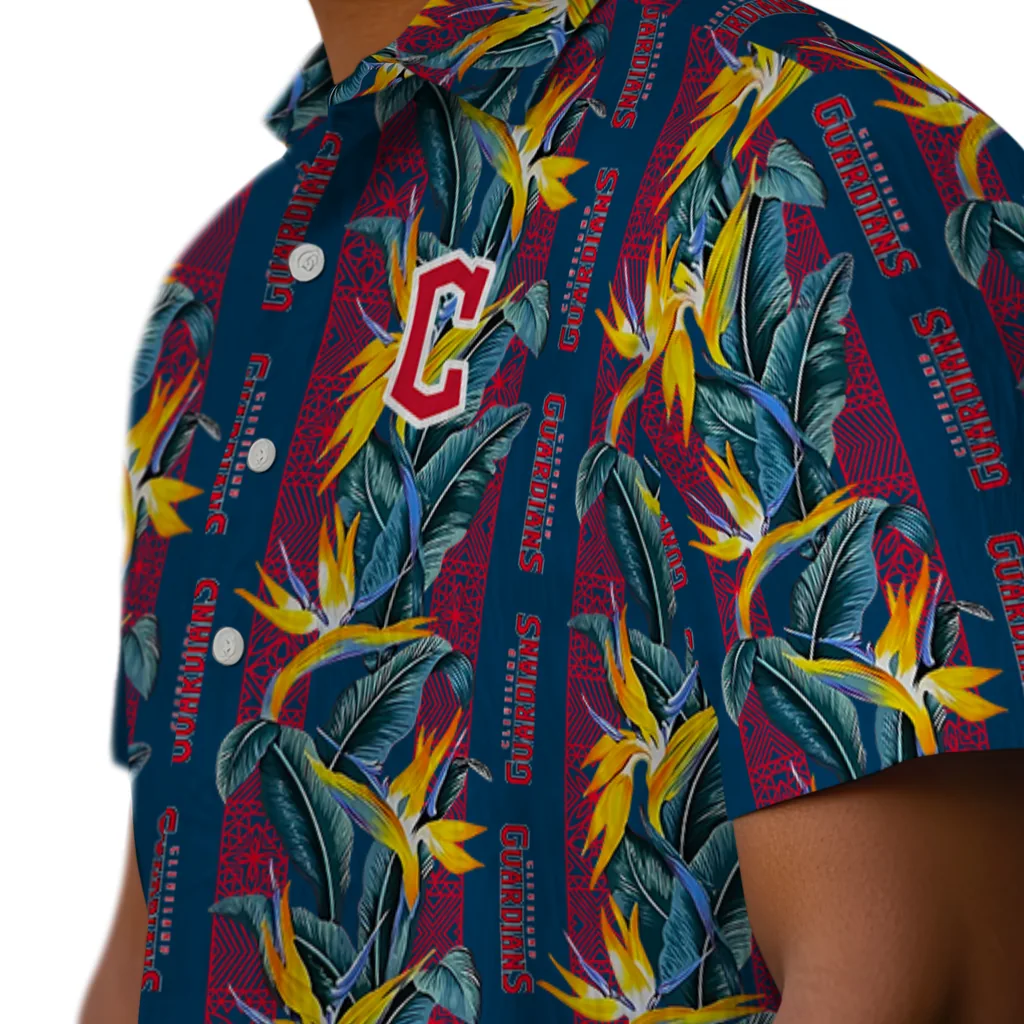 Cleveland Guardians Hawaiian Shirt - Paradise Vines cleveland guardians paradise vines navy blue hawaiian shirts trendy