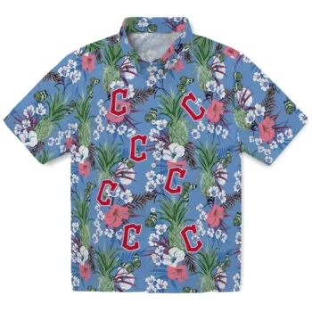 cleveland guardians pineapple bouquet best sky blue hawaiian shirts best selling