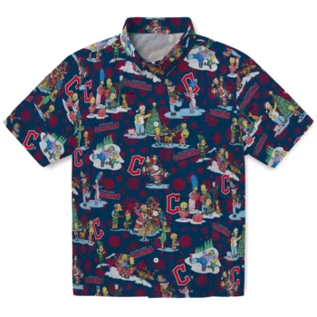 cleveland guardians simpsons christmas navy blue hawaiian shirts best selling
