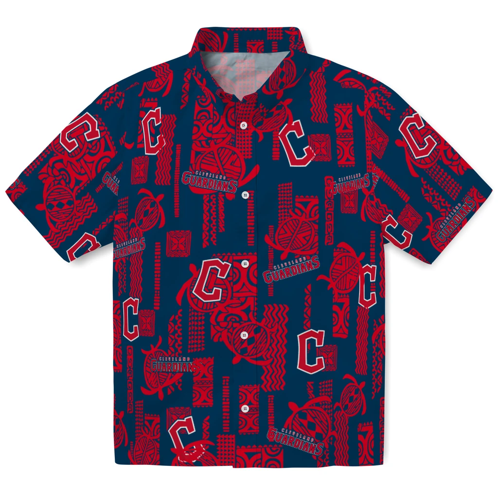 Cleveland Guardians Hawaiian Shirt - Turtle Lines cleveland guardians turtle lines navy blue hawaiian shirts best selling