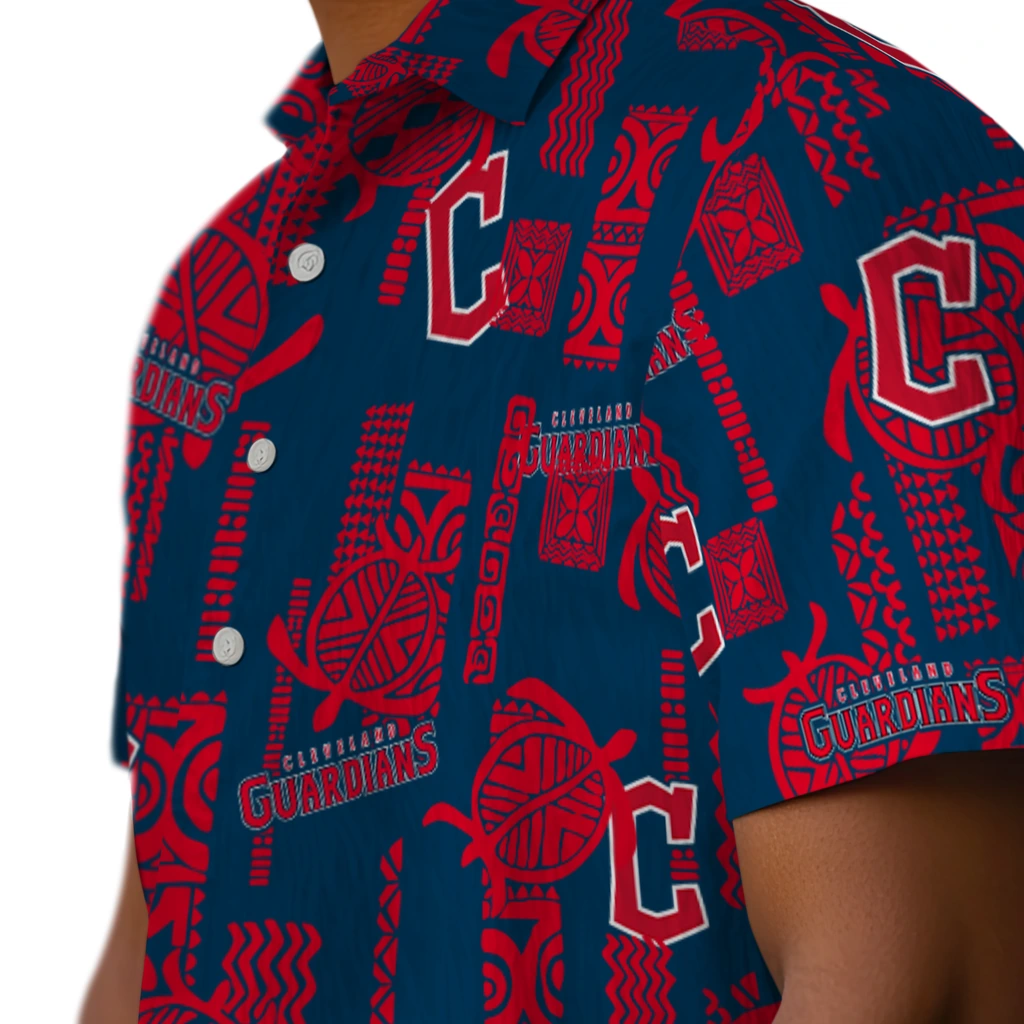 Cleveland Guardians Hawaiian Shirt - Turtle Lines cleveland guardians turtle lines navy blue hawaiian shirts trendy