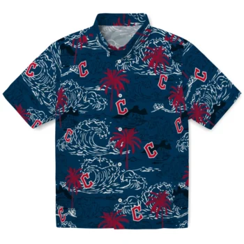 cleveland guardians wave palm navy blue hawaiian shirts best selling